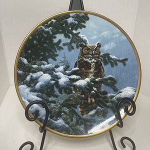 Noble Owls Of America/Winter Vigil 9 5/8" Plate, Sweney Lester, Spode (Used/EUC)